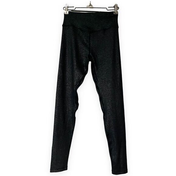 gb girls leggings M black sparkle sparkly silver medium EUC pocket​ - Picture 6 of 7